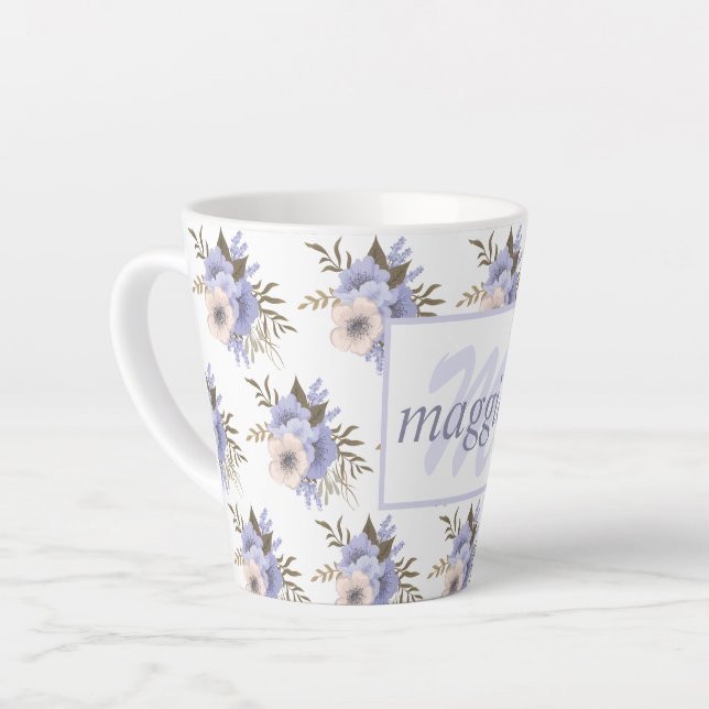 Pretty Floral Latte Mug (Left Angle)