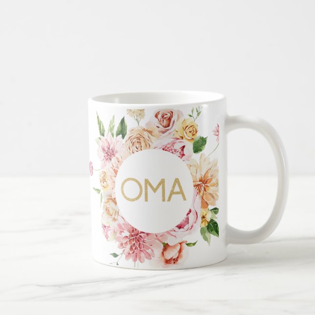 Pretty Floral Oma Gift Mug (Right)