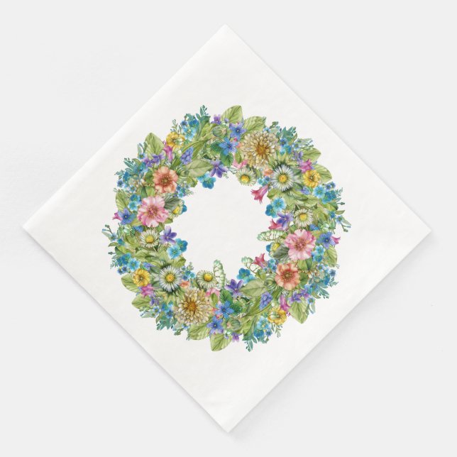 Pretty Floral Party Goods Napkins (Corner)