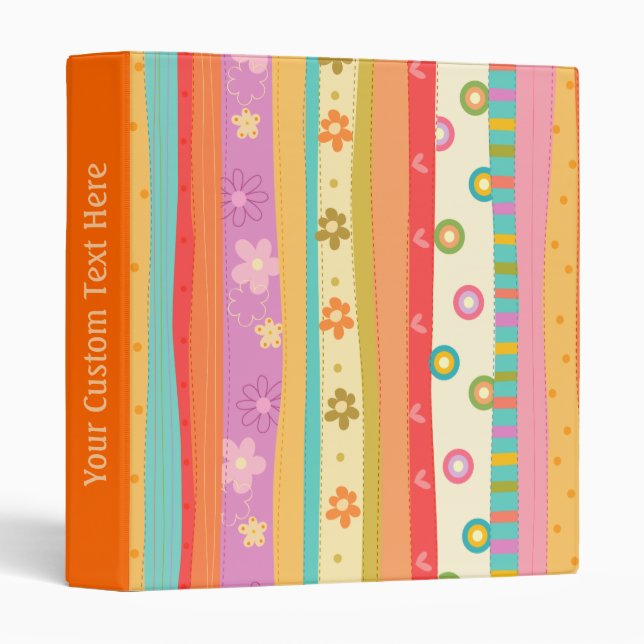 Pretty Floral Pattern Binder (Front/Spine)