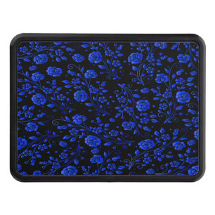 Pretty Floral Pattern Blue Wildflowers Trailer Hitch Cover