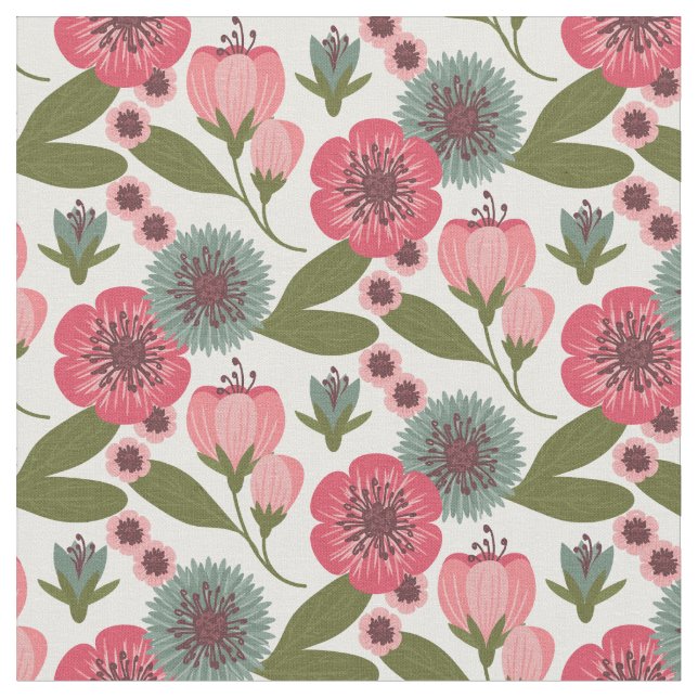 Pretty Floral Pattern Fabric (Close Up)