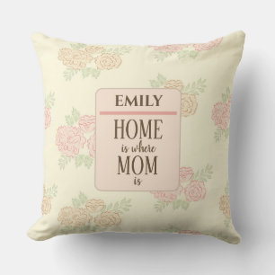 Pretty Floral Pattern Mothers Day Throw Pillow