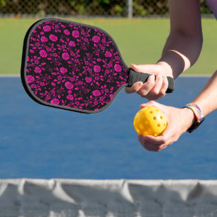 Pretty Floral Pattern Pink Wildflowers Pickleball Paddle
