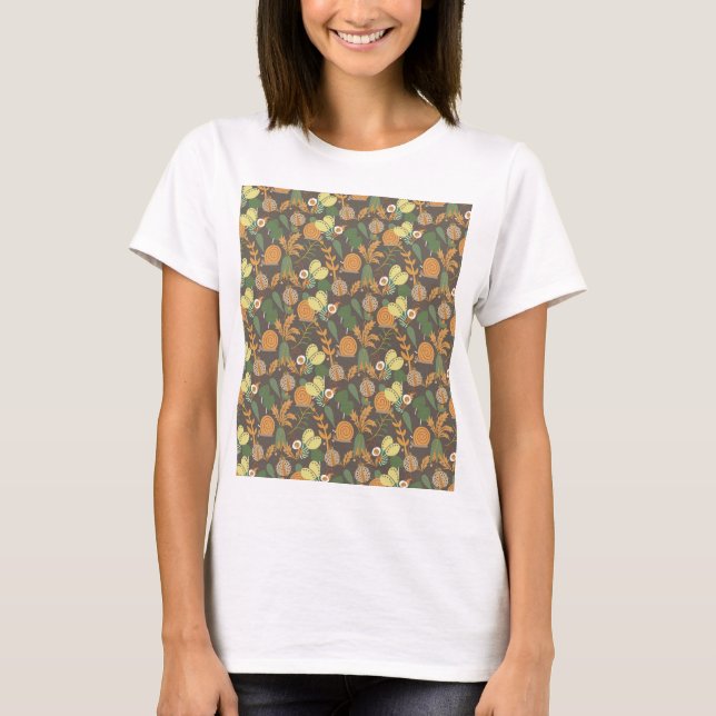 Pretty Floral Pattern T-Shirt (Front)