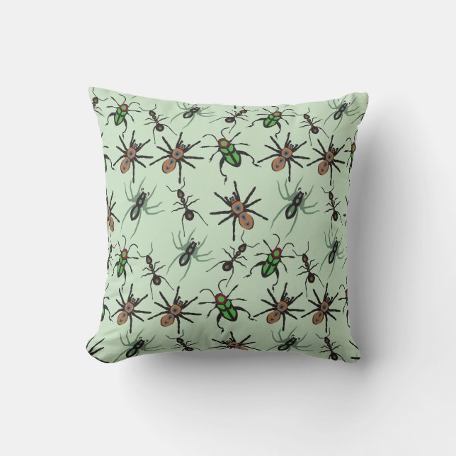 Pretty Floral Pattern Throw Pillow (Front)