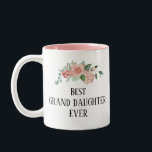 Pretty floral Personalized  best granddaughter Two-Tone Coffee Mug<br><div class="desc">Pretty floral personalised best grandaughter  Ever Mug. Guaranteed to raise a smile,  © Julie McIver</div>