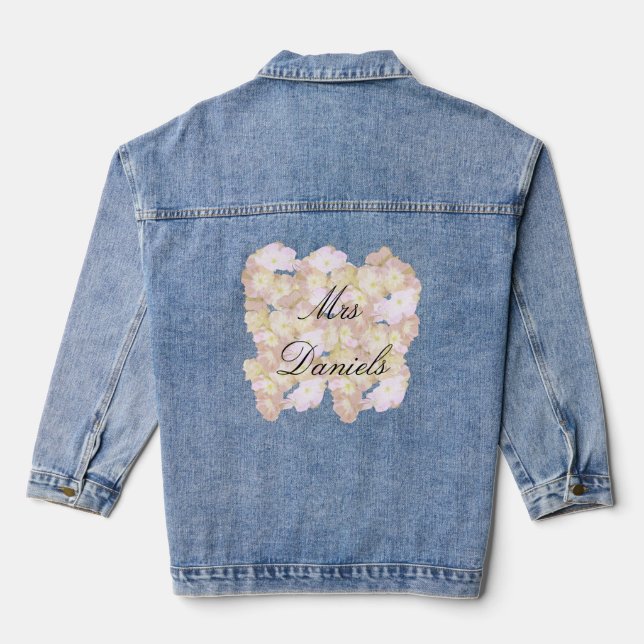 Pretty Floral Personalized Denim Jacket (Back)