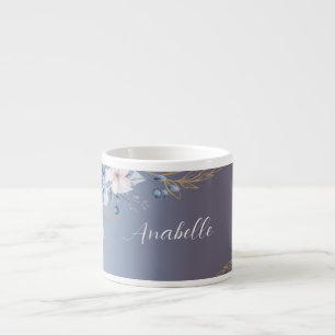 Pretty floral personalized gift  espresso cup