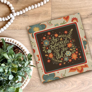 Pretty Floral Personalized Inspirational Quote  Binder