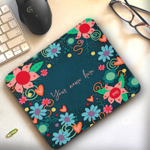 Pretty Floral Personalized Inspirivity Mousepad