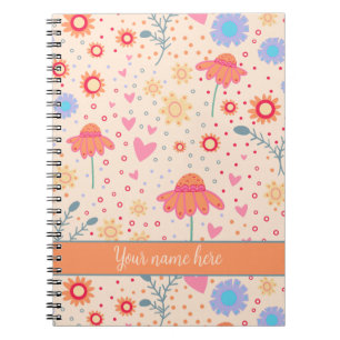 Pretty Floral Personalized Name Inspirivity Notebook