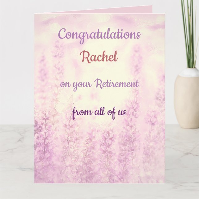 Pretty Floral Personalized Retirement Card (Front)