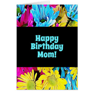 Pretty Floral Photo For Mom Birthday Card