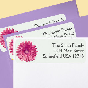 Pretty Floral Pink Gerbera Daisy Return Address