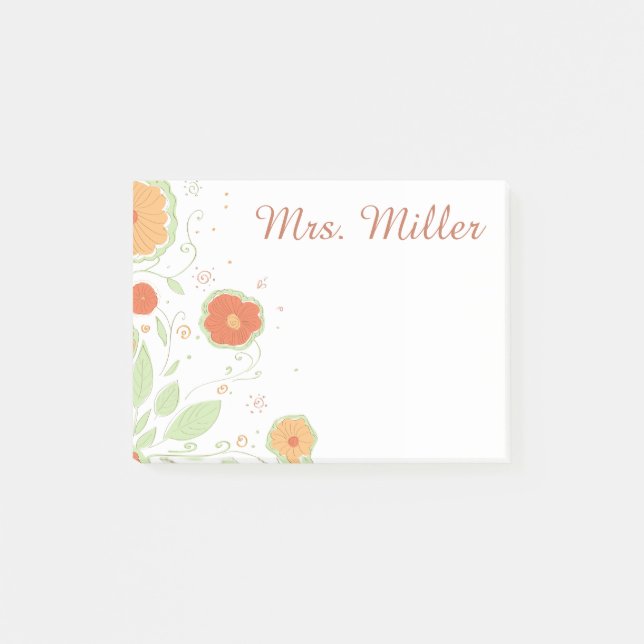 Pretty Floral Post-it Notes (Front)