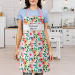 Pretty Floral Print Custom Text Name Personalized Apron<br><div class="desc">A pretty floral print apron with your custom text - add a name,  business or any custom text.  Makes a fun birthday,  holiday,  wedding or everyday gift.</div>