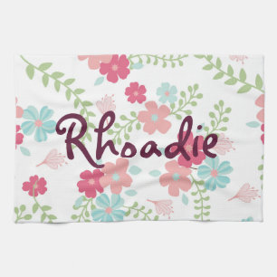 Pretty Floral Print Kitchen Towel