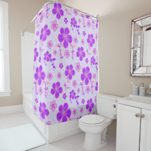 Pretty Floral Print Purple and Pink on Lavender