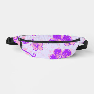 Pretty Floral Print Purple and Pink on Lavender Fanny Pack