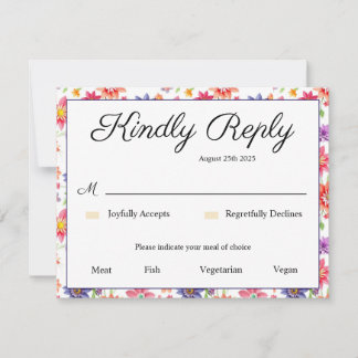 Pretty Floral RSVP Card