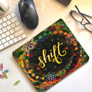 Pretty Floral Shift ONE WORD Inspirivity Mouse Pad