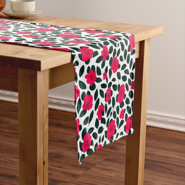 Pretty Floral Short Table Runner (In Situ)