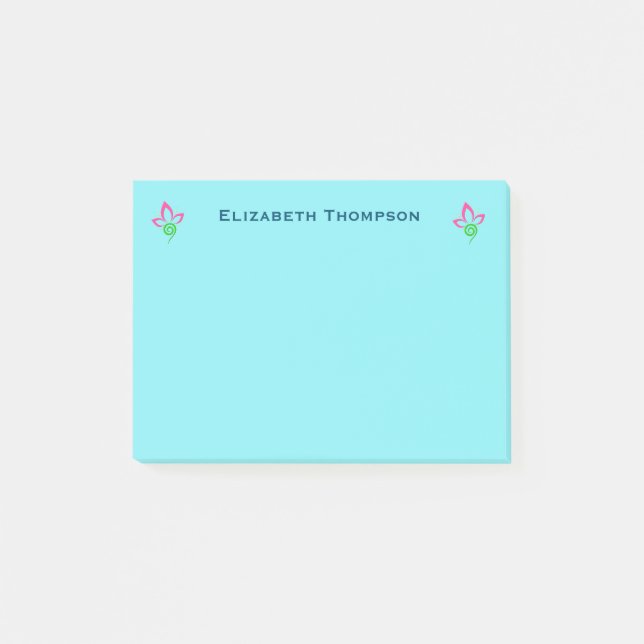Pretty Floral Symbol Design Personalized Post-it Notes (Front)