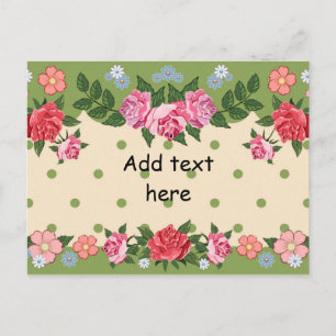 pretty floral template, ready to personalize postcard
