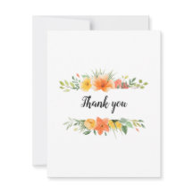 Pretty Floral Thank You or Any Flat Card Blank