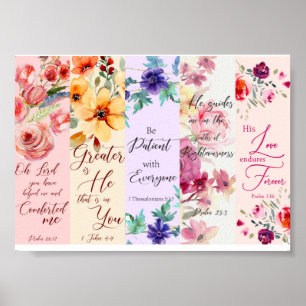 Pretty floral theme Christian bookmarks Poster