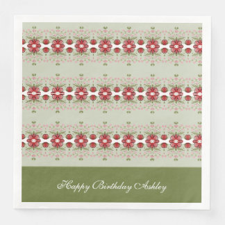 Pretty Floral Trimmed Fancy Paper Nakpkins Napkin