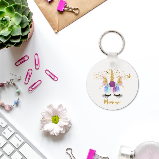 Pretty Floral Unicorn Keychain (Pretty Floral Unicorn Keychain)