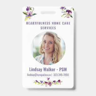 Pretty Floral Violet  Style  Badge