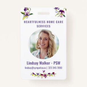 Pretty Floral Violet  Style  Badge