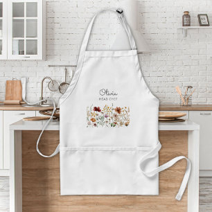 Pretty Floral Watercolor Wildflower Garden Cooking Standard Apron