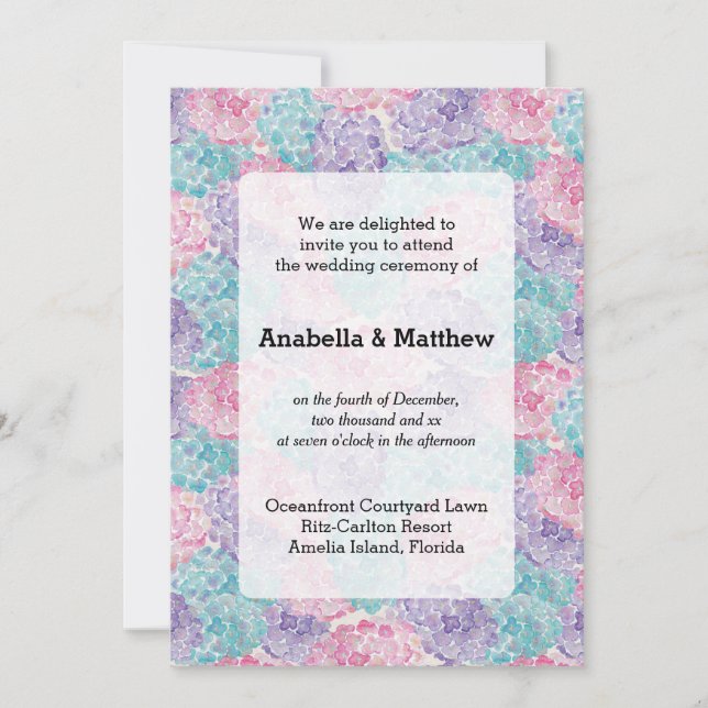 Pretty Floral Wedding Invitation (Front)