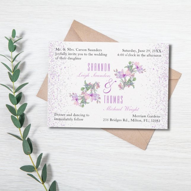 Pretty Floral Wedding Invitation  (Creator Uploaded)