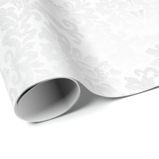 Pretty Floral White Damask Wedding Design Wrapping Paper Zazzle.ca
