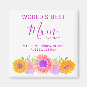Pretty Floral World’s Best Mum Mother’s Day Magnet