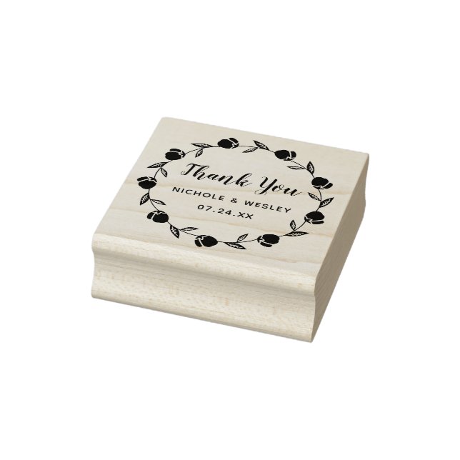 Pretty Floral Wreath | 2 inch Stamp (Stamp)