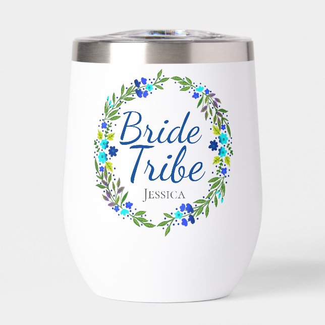Pretty Floral Wreath Personalised Bride Tribe (Front)