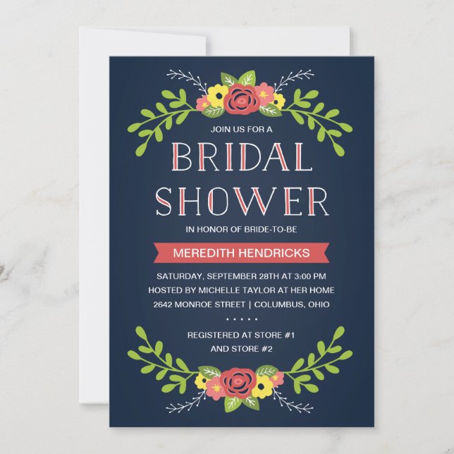 Pretty Florals | Bridal Shower Invitation (Front)