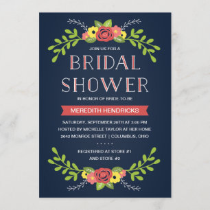 Pretty Florals   Bridal Shower Invitation