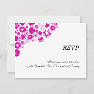 Pretty Florals Fuchsia RSVP / Reply Cards