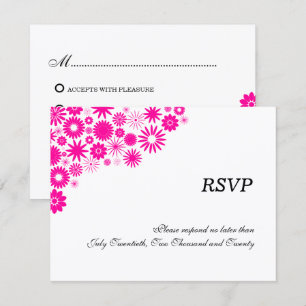 Pretty Florals Magenta RSVP / Reply Cards