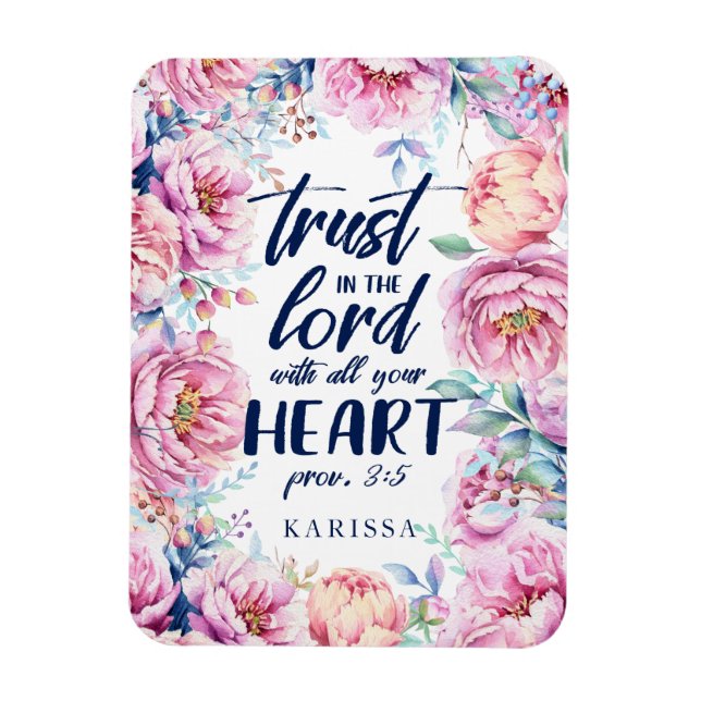 Pretty Florals | Personalized Scripture Magnet (Vertical)