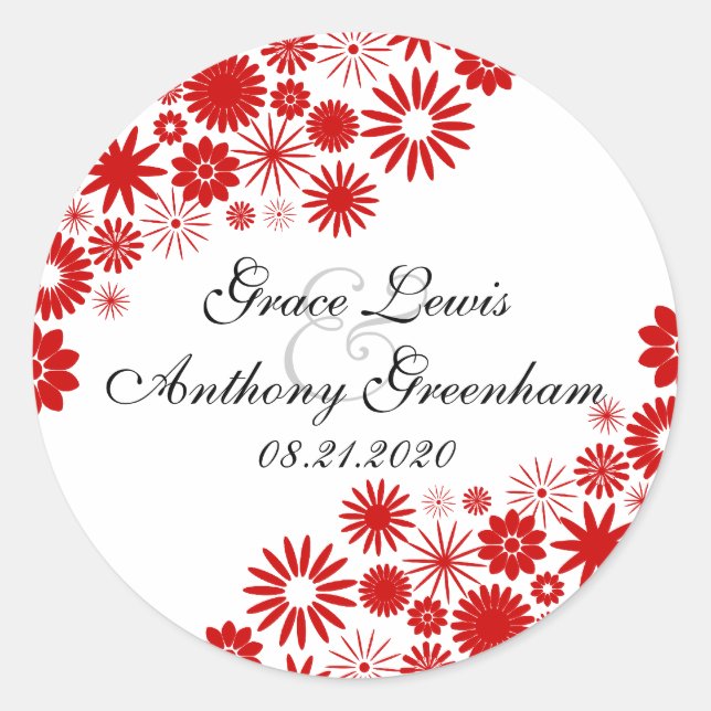 Pretty Florals Red Stickers (Front)