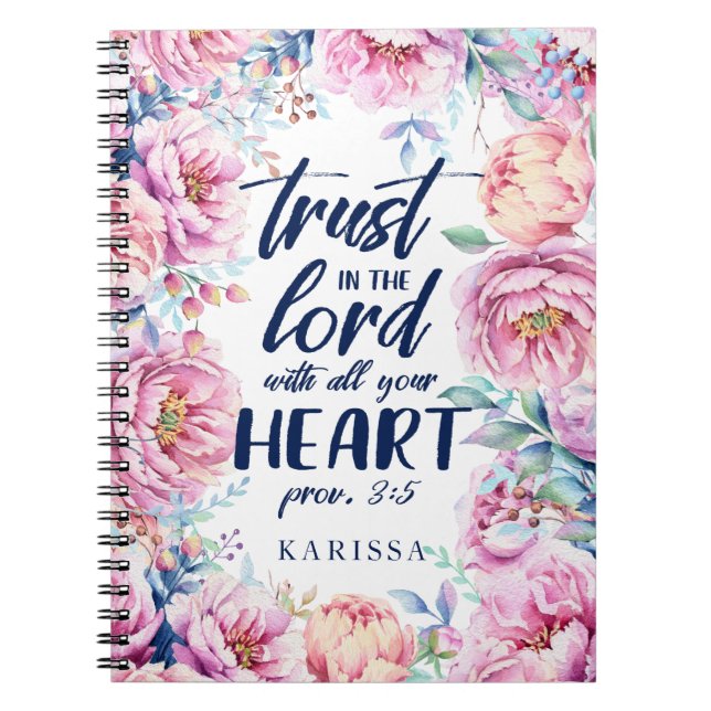 Pretty Florals | Scripture Journal | Navy (Front)