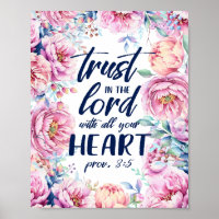 Pretty Florals | Trust in the Lord | Dark Text